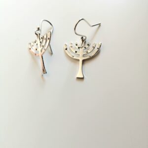 Menorah Earrings with 12 Cubics
